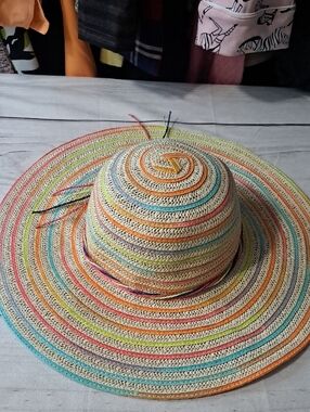 Jacobson Hat Wide Brim Multicolor Straw Sun Hat
